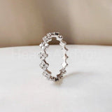 0.5ct Round Cut Moissanite Eternity Cluster Wedding Band 14k White Gold Plated