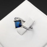0.5ct Princess Simulated Sapphire Solitaire Engagement Ring 14k WhiteGold Plated