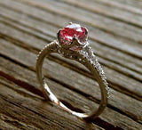 2Ct Oval Cut Pink Sapphire Split Band Vintage Solitaire Ring 14K White Gold Over
