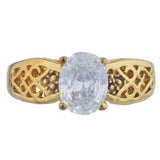 2.3ct Engagement Ring Oval Cut Diamond Filigree Design 14k Yellow Gold Finish
