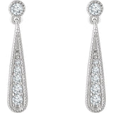 1ct Round Cut VVS1 Diamond Tear Drop Dangle Earrings Women 14k White Gold Finish