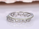 Eternity Bezel Set Engagement Ring 1.4ct Round Cut Diamond 14k White Gold Finish