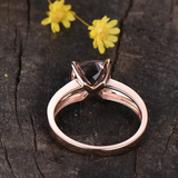 1ct Engagement Ring Cushion Cut Peach Morganite Split Shank 14k Rose Gold Finish