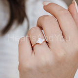 0.5ct Emerald Cut Simulated Diamond Trilogy Engagement Ring 14k Rose Gold Plated