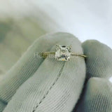 0.5ct Asscher Simulated Diamond Solitaire Engagement Ring 14k Yellow Gold Plated