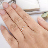 1.2ct Round Cut Diamond Wedding Band Curved Half Eternity 14k Rose Gold Finish