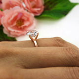 1ct Round Diamond 4 Prong Classic Solitaire Engagement Ring 14k Rose Gold Finish