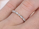 Milgrain Eternity Wedding Ring Band 1ct Round Cut Diamond 14k White Gold Finish