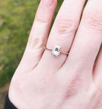 Solitaire Women Engagement Ring 1ct Oval Cut VVS1D Diamond 14k Rose Gold Finish