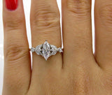 3.5ct Marquise Diamond Vintage Leaf Accent Engagement Ring 14K Dual Gold Over