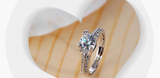 3Ct Round Cut Diamond Dual Row Accent Women Engagement Ring 14K White Gold Over