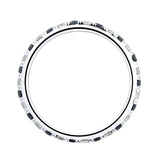 2ct Round Blue Sapphire Diamond Eternity Wedding Band Ring 14k White Gold Finish