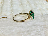 2.2ct Green Emerald Cut Simulated Trilogy Engagement Ring 14k White Gold Plated