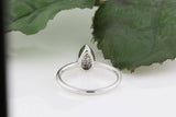 Pear Shape Solitaire Engagement Ring 1ct Round Cut Diamond 14k White Gold Finish