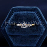 0.5ct Trillion Simulated Diamond Solitaire Accents Ring 14k Yellow Gold Plated
