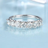 Stackable Half Eternity Wedding Band 2ct Round Cut Diamond 14k White Gold Finish