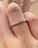 0.2ct Round Cut Moissanite Zig Zag Triangle Wedding Band 14k White Gold Plated