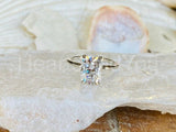 2.2ct Cushion Simulated Diamond Solitaire Engagement Ring 14k White Gold Plated