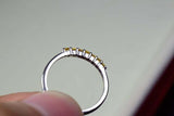 0.45ct Wedding Band Round Cut Yellow Sapphire Anniversary 14k White Gold Finish