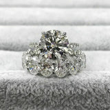 8Ct Round Cut Solitaire Ring Oval Eternity Band Bridal Set 14K White Gold Finish