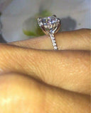 2.2ct Round Cut Diamond Crown Solitaire Engagement Ring 14k White Gold Finish