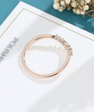 0.3ct Round Cut Moissanite Curved Women Wedding Band 14k Rose Gold Plated