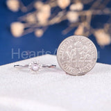 0.5ct Round Cut Simulated Diamond Dainty Halo Pearl Ring 14k Yellow Gold Plated
