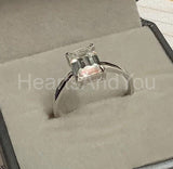 0.5ct Emerald Simulated Diamond Solitaire Engagement Ring 14k White Gold Plated