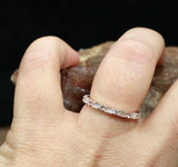 0.7ct Round Cut Diamond Wedding Band Half Eternity Petite 14k White Gold Finish