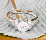 Propose Prong Set Wedding Engagement Ring 2ct Round Diamond 14k White Gold Over