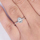 1.6ct Oval Cut Diamond Engagement Ring Bezel Set Solitaire 14k White Gold Finish
