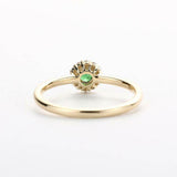 1.5ct Round Cut Green Emerald Diamond Halo Engagement Ring 14k Yellow Gold Over