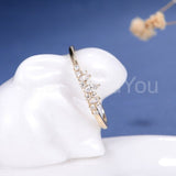 0.5ct Marquise Simulated Diamond Cluster Minimalist Ring 14k Yellow Gold Plated