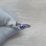 0.5ct Round Cut Simulated Amethyst Milgrain Engagement Ring 14k WhiteGold Plated