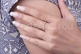 0.3ct Round Cut Moissanite Stackable Women Wedding Band 14K Yellow Gold Plated