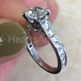 2.2ct Round Cut Moissanite Channel Set Engagement Ring 14k White Gold Plated