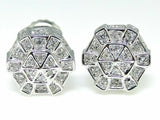 0.3ct Round Cut VVS1D Diamond Iced Hip-Hop Stud Earrings 14k White Gold Finish