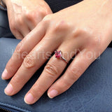 0.5ct Princess Cut Simulated Ruby Solitaire Engagement Ring 14k WhiteGold Plated