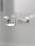 0.3ct Round Cut Moissanite Bezel Set Women Wedding Band 14k White Gold Plated