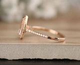2ct Pear Cut Champagne Morganite Solitaire Engagement Ring 18k Rose Gold Finish