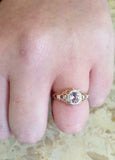 2ct Round Cut Morganite Engagement Ring Antique Inspired Halo 14k Rose Gold Over