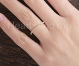 0.3ct Round Cut Simulated Peridot Minimalist Wedding Band 14k Yellow Gold Plated