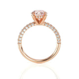 1.6ct Oval Cut Peach Morganite Diamond Accent Engagement Ring 14k Rose Gold Over