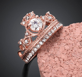 2.5Ct Round Cut VVS1 Diamond Princess Crown Engagement Ring 14K Rose Gold Finish