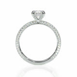 3Ct Round Cut Diamond Iced Shank Solitaire Engagement Ring 14K White Gold Finish