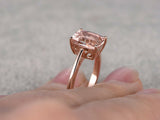 1ct Radiant Cut Champagne Morganite Solitaire Engagement 14k Rose Gold Finish