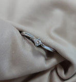 0.1ct Round Cut Moissanite Solitaire Minimalist Women Ring 14k White Gold Plated