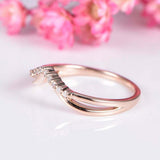 1ct Round Cut Diamond Curved Spilt Band Engagement Ring 14k Rose Gold Finish