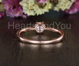 0.5ct Round Cut Moissanite Solitaire with Accents Women Ring 14k RoseGold Plated