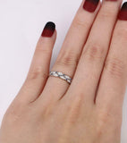 Half Eternity Wedding Band 1.5ct Round Cut Diamond Sapphire 14k WhiteGold Finish